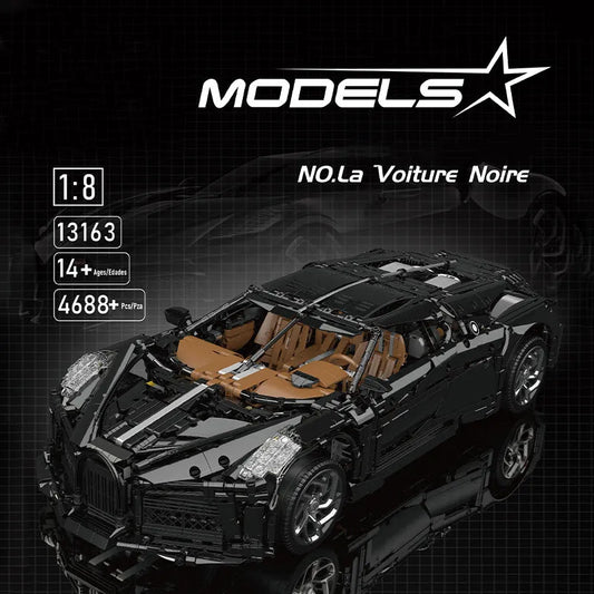 MOC Motorized Bugatti La Voiture Noire Racing Car Bricks Toy