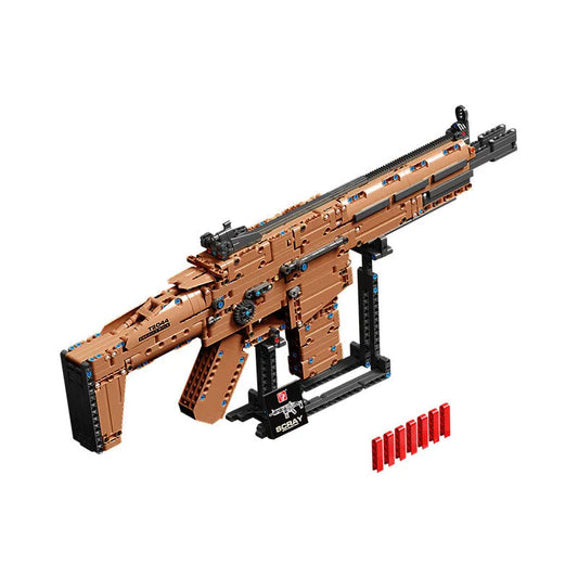 Military MOC Scar Assault Rifle Weapon Bricks Toy