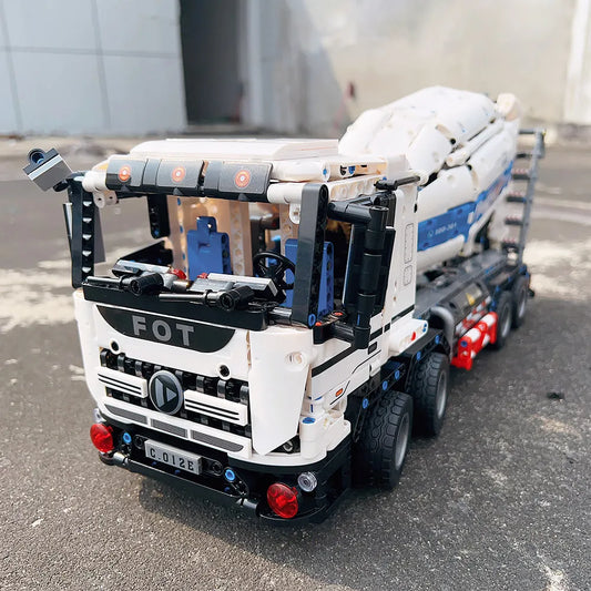 Tech MOC APP Mechanical RC Mixer Truck Bricks Toy
