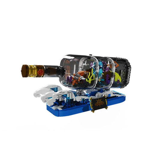 Art Creative MOC Drift Bottle Ship Bricks Toy