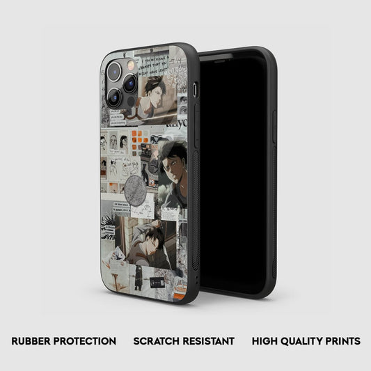Levi Ackerman Retro Silicone Armored Phone Case by Anime Phone Cover