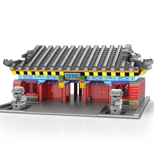 MOC Architecture Famous Peking University Gate Bricks Toys