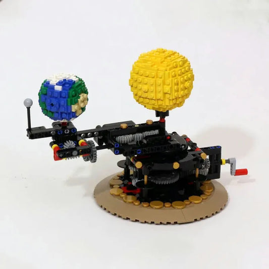 MOC The Solar System Earth Sun Clock Bricks Toys
