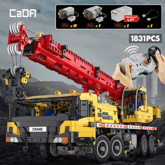 Technical RC Motorized Large Mobile Crane Truck Bricks Toy