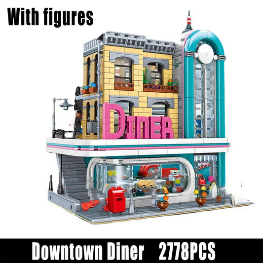 MOC 15037 Creator Expert City Downtown Diner Bricks Toys