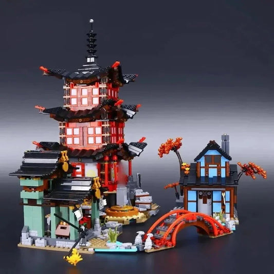 Ninjago City MOC Temple of Airjitzu Bricks Toy