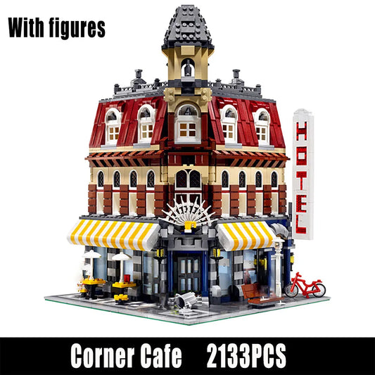 MOC City Street Expert Corner Cafe Bricks Toys 15002