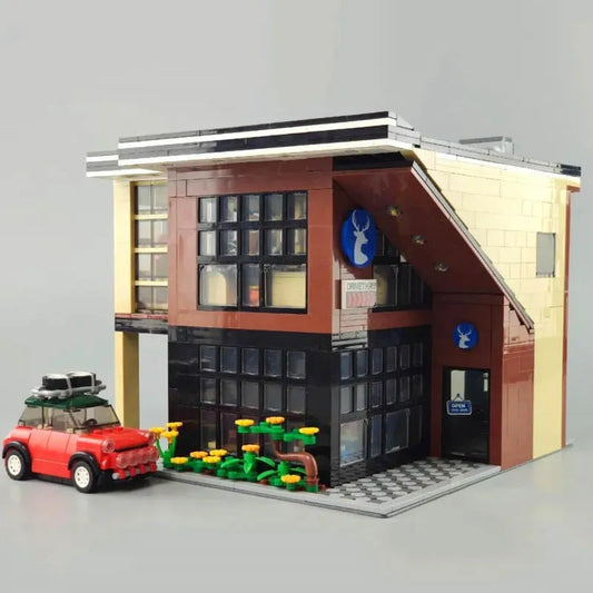 City Street MOC Modern Coffee Shop Bricks Toys 5208