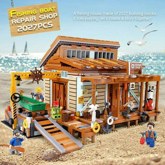Creator Expert MOC Old Fishing Shipyard Bricks Toy