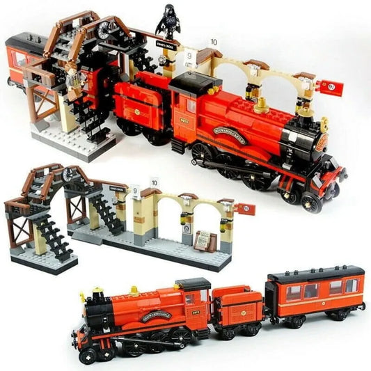 MOC Harry Potter Hogwarts Express Train Bricks Toys