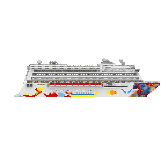 MOC Ideas Big Luxury Cruise Liner Ship MINI Bricks Toys