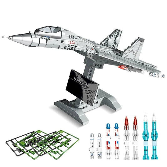 Military MOC J-16 Multirole Fighter Plane Bricks Kids Toys