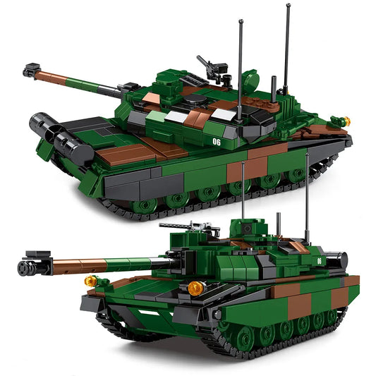Military WW2 Army LECLERC Main Battle Tank Bricks Toy