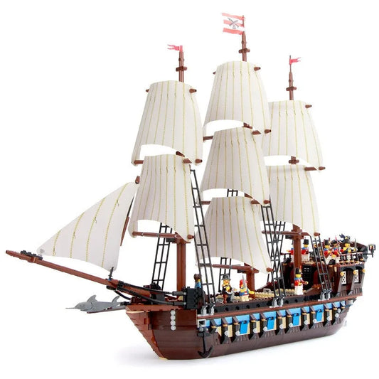 MOC Pirate Of The Caribbean Battleship Flag Ship Bricks Toys