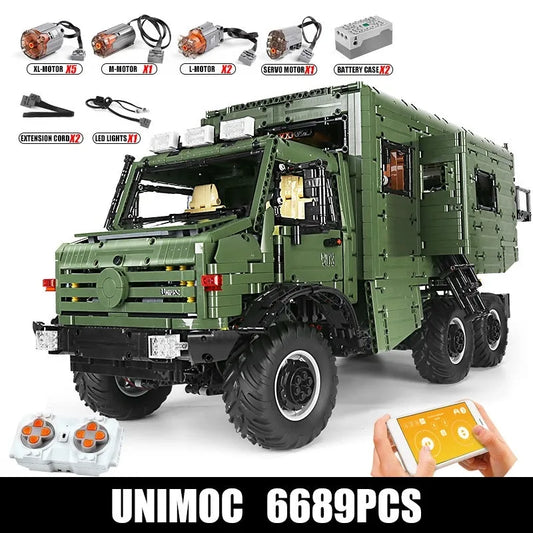 MOC RC APP Nomadism Off-Road Unimog Truck Bricks Toy