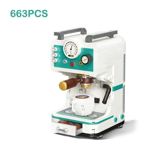 MOC Retro Coffee Machine City MINI Bricks Model Kids Toys
