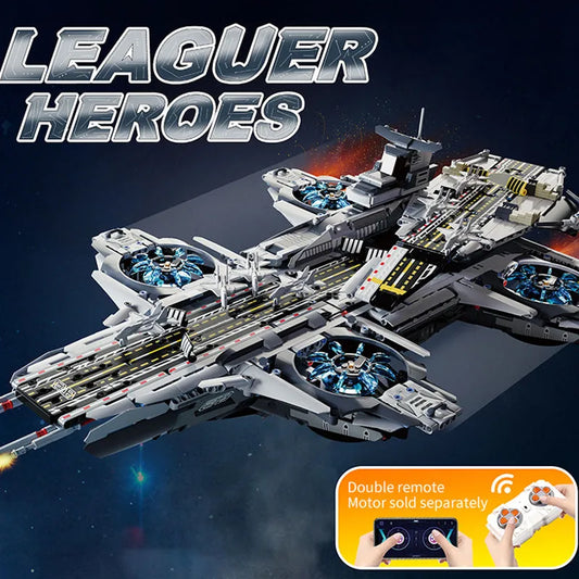 MOC Super Hero Motorized SHIELD RC Helicarrier Bricks Toy