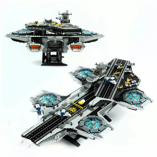 MOC Super Hero SHIELD Helicarrier Marvel Bricks Toys