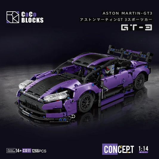 Tech MOC C011 Vantage GT3 Concept Racing Sports Car Bricks Toys