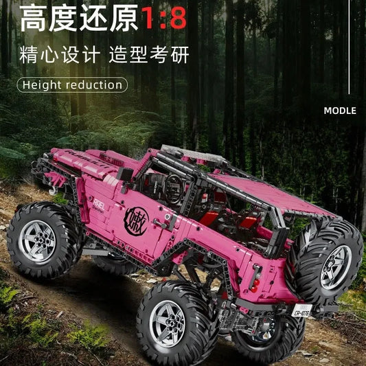 MOC Tech RC Off-Road Pink King Kong Barbie SUV Car Bricks Toy