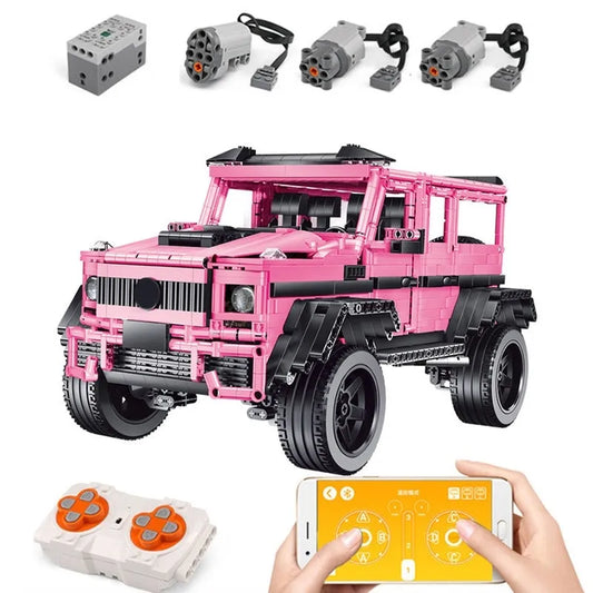MOC Tech RC Off-Road Pink King Kong Barbie SUV Car Bricks Toy