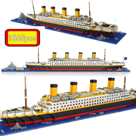 MOC Titanic Cruise Steam Ship MINI Bricks Boat Toys