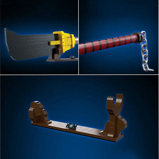 MOC Creative Expert White Beard Bisento Knife Bricks Toy