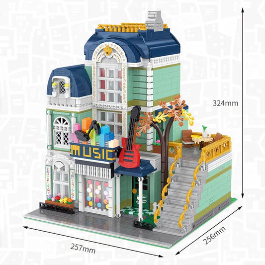 MOC City Street Creator Expert Music Shop Bricks Toy