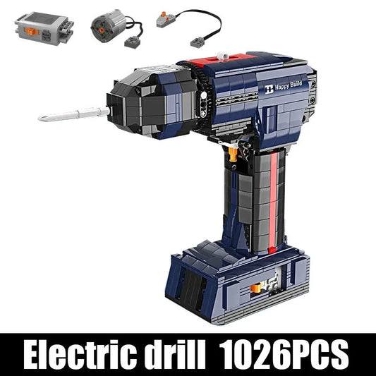 MOC Expert Motorized Electric Drill Bricks Kids Toys