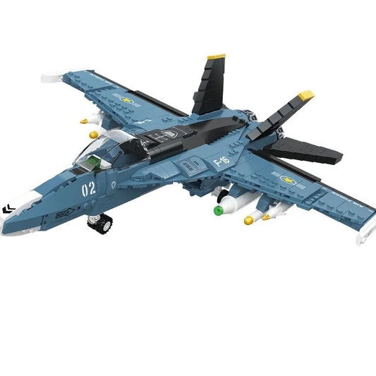 Military Aircraft Tech MOC F-16 Fighter Jet Bricks Toy