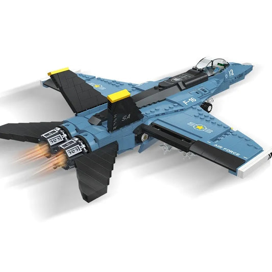 Military Aircraft Tech MOC F-16 Fighter Jet Bricks Toy