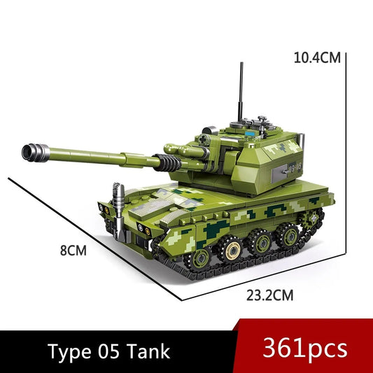 Military Type 05 Self-Propelled Howitzer Tank Bricks Toy