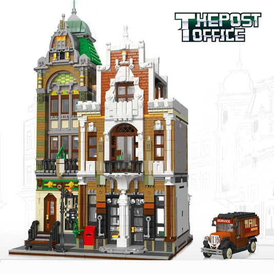 MOC City Street Expert Post Office Bricks Toy Canada Stock
