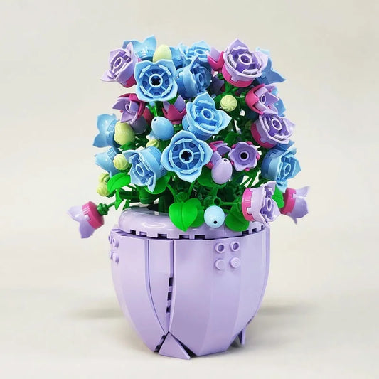 MOC Idea Potted Bellflower Plant Bricks Kids Toys