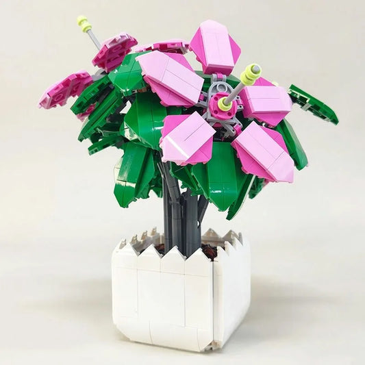 MOC Idea Potted Lyly Azalea Plant Bricks Kids Toys