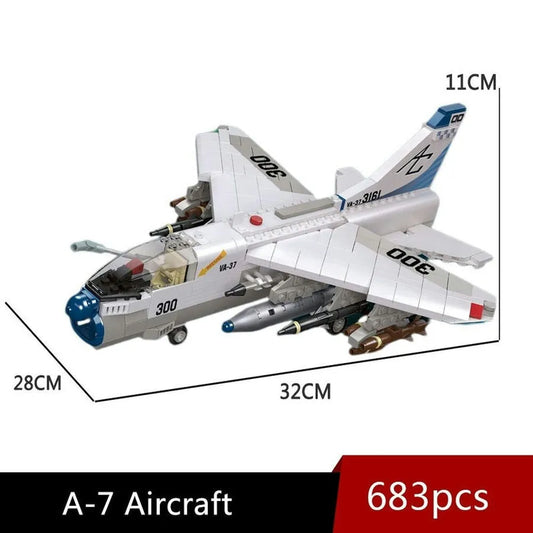 MOC Military Aircraft A-7 Fighter Jet Attack Plane Bricks Toys