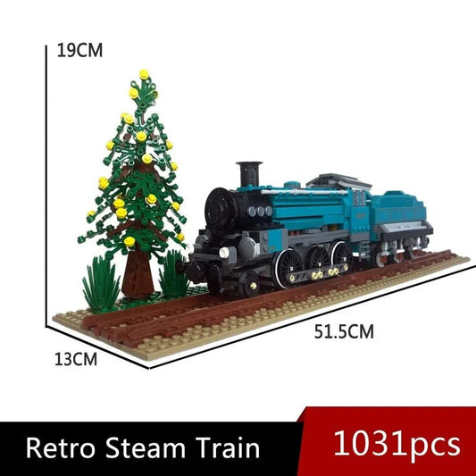 MOC Retro Steam Train Locomotive Bricks Toys 59020