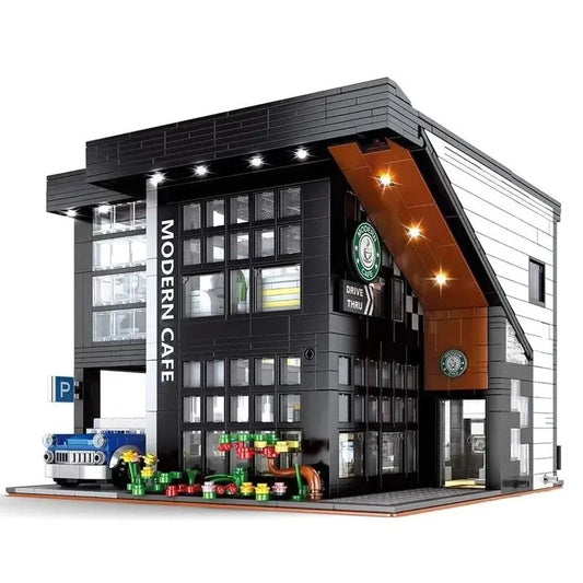 MOC Creator Expert City Corner Modern Cafe Bricks Toys 86005