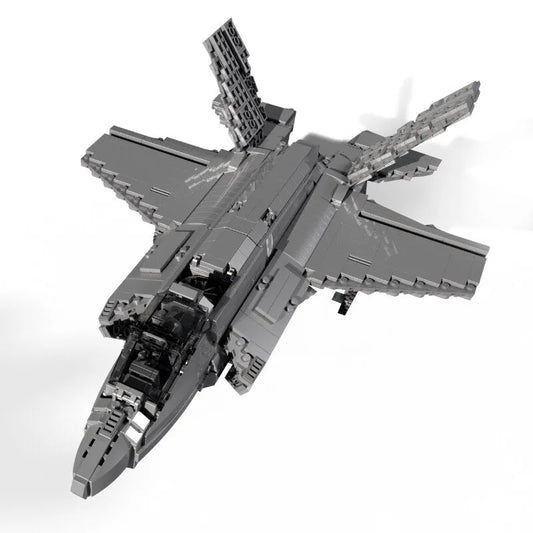 MOC Military Aircraft F-35 Lightning Stealth Jet Bricks Toy