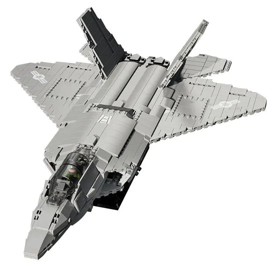 MOC Military F-22 Raptor Stealth Aircraft Bricks Toy