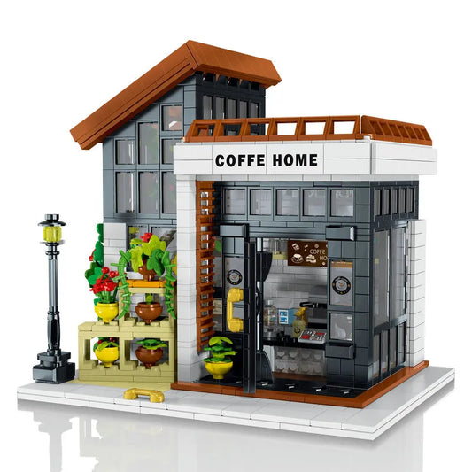 City Expert Sunshine Coffee Store House LED Bricks Toy 031062