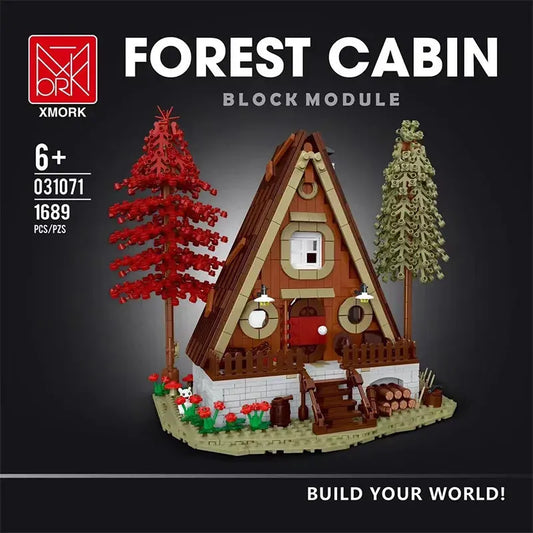 MOC Experts Street City Forest Cabin House LED Bricks Toys 031071