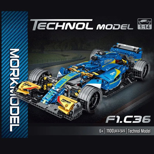 MOC Tech Blue Alternate F1 Racing Car Bricks Toy 023007