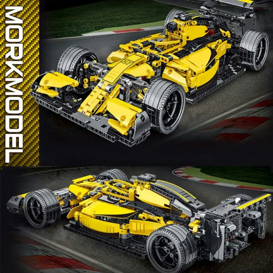 MOC Tech Yellow F1 Alternate Racing Car Bricks Toy