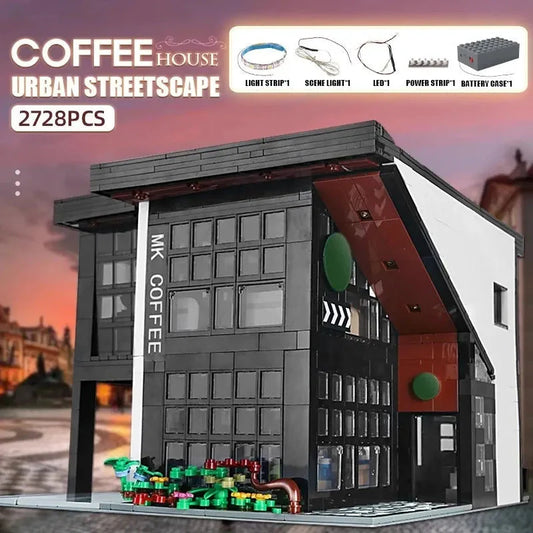 City Street Experts MOC Modern Coffee House Bricks Toys
