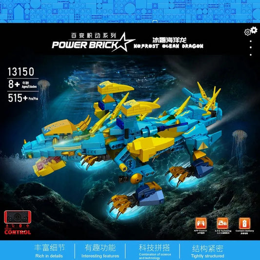 Creative Expert Frost Ocean Dragon Robot APP RC Bricks Toys