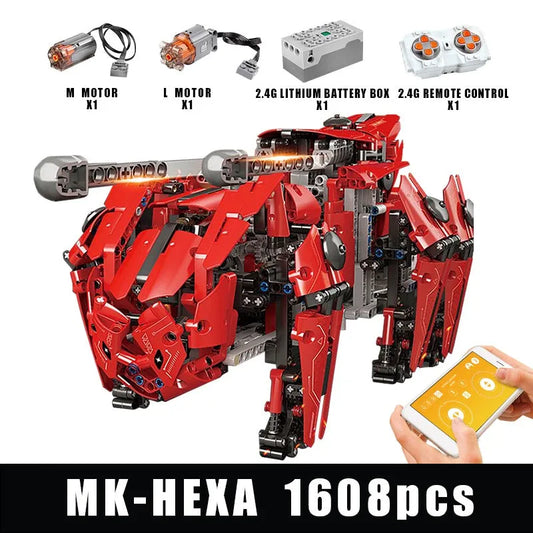 Military MOC APP Motorized RC Walking Tank Robot Bricks Toy