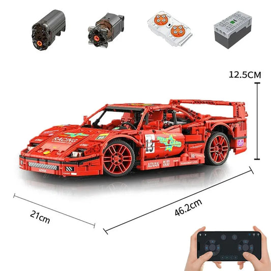 MOC 13095P RC Ferrari F40 Racing Sports Car Bricks Toys