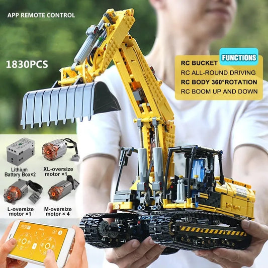 MOC 13112 Tech RC Link Belt 250 Excavator Truck Bricks Toys