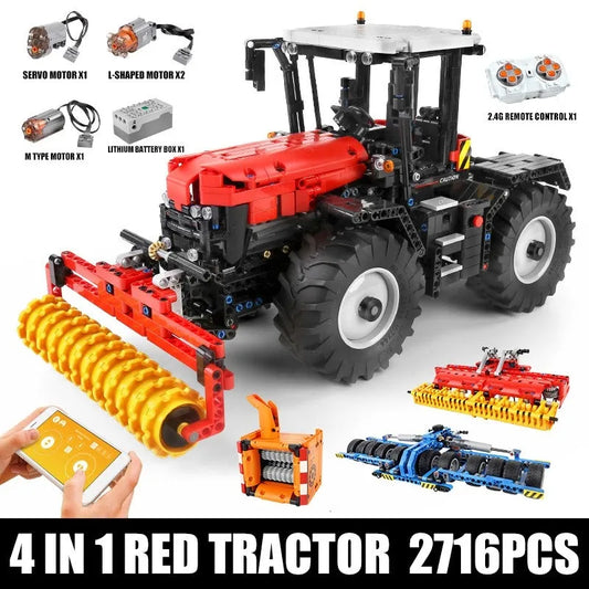 MOC 17020 RC Motorized Fastrac Roller Tractor Truck Bricks Toys